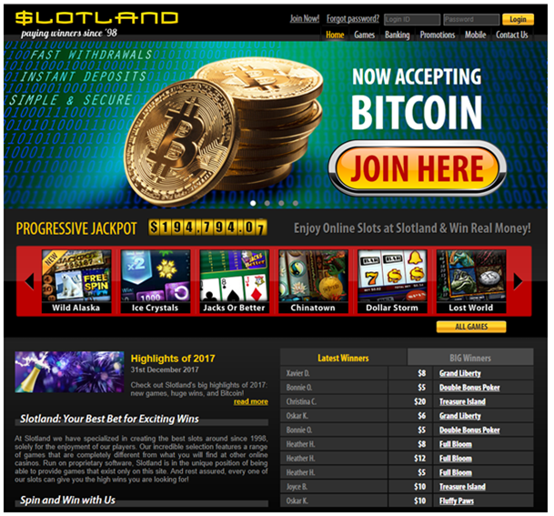 Slotland casino deposits