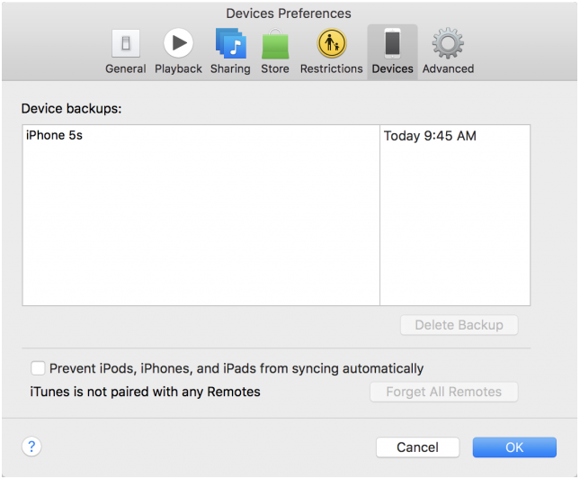 Backup with iTunes