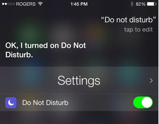 Do not disturb Siri