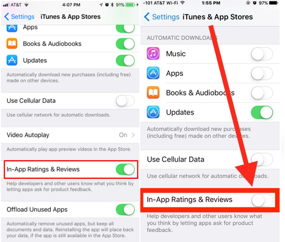 iPad apps- how to disable in app ratings