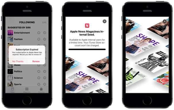 Apple news subscriptions