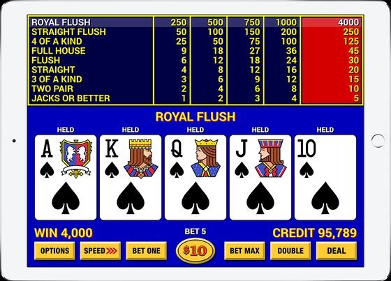 Video poker on iPad