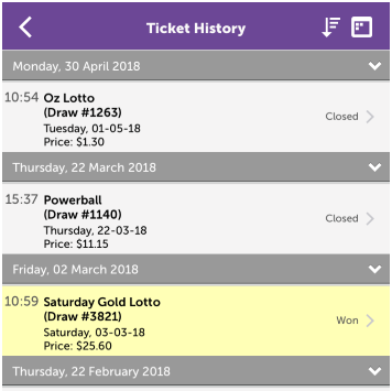 Powerball lotto Australia on iPad