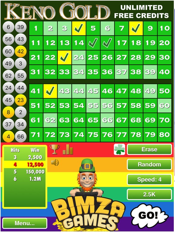 Keno Gold game app