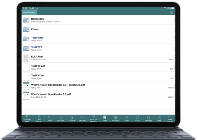 How to use GoodReader app on iPad
