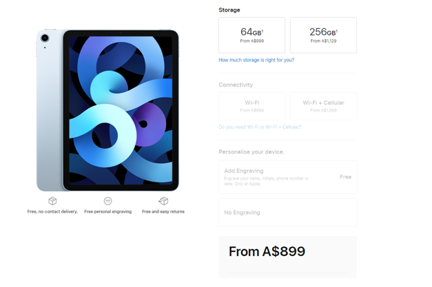 iPad Air cost in Australia