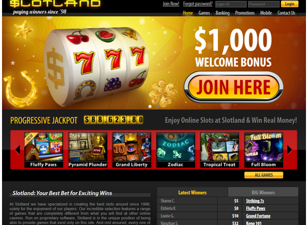 Slotland casino bonus