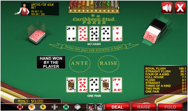 Play Caribbean Stud Poker at iPad casinos